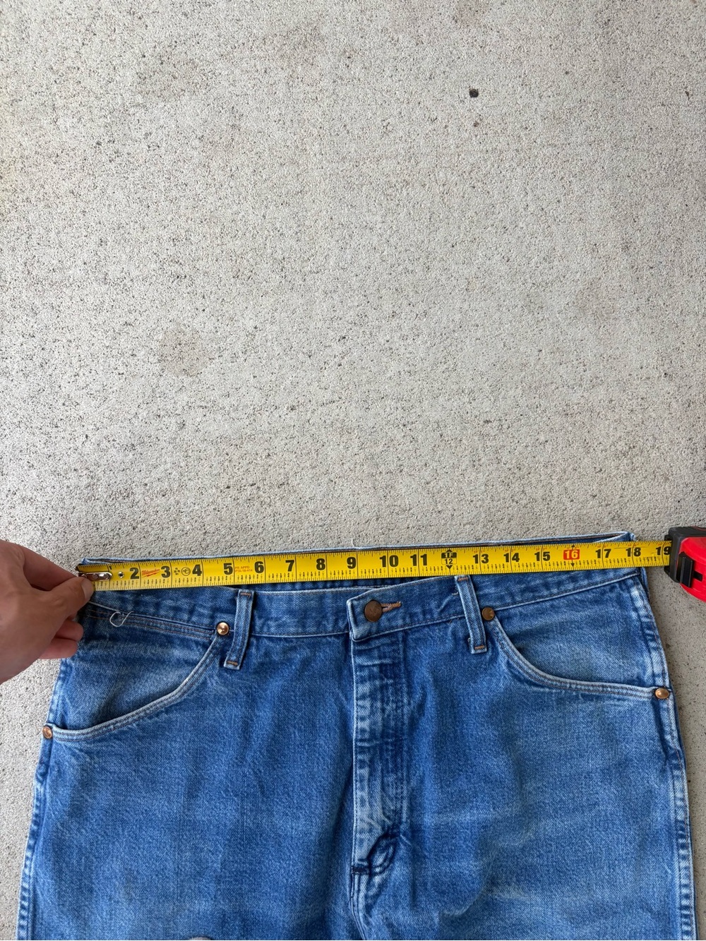 Vintage 90s Wrangler 31MWZ Made in USA Distressed Denim Jeans 36x30.5 High Rise - Picture 8 of 11